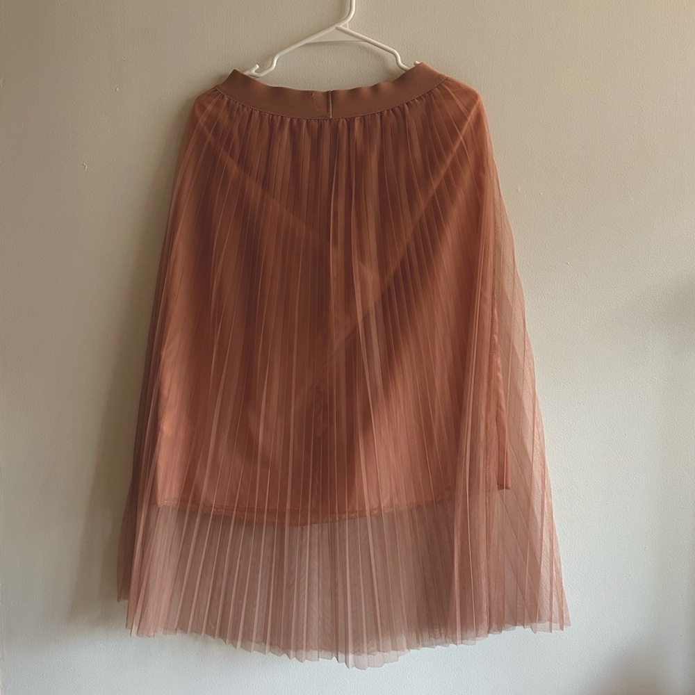 Zara Tulle midi skirt in soft pink